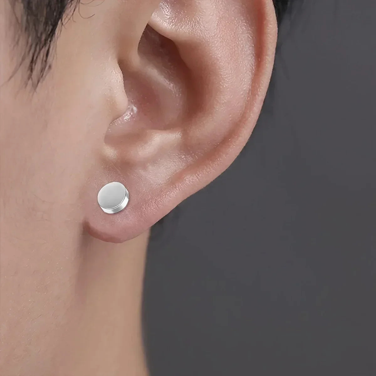 1 Pair Crystal Strong Magnetic Earrings for Men and Women, Punk Round Zircon Non-Pierced Stud Earrings, Jewelry