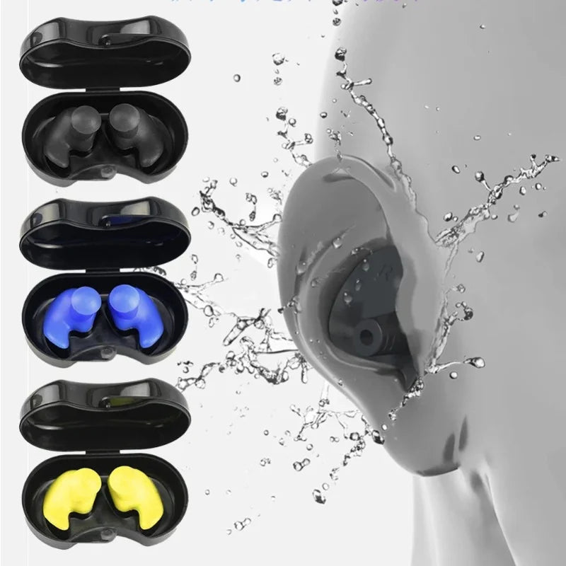 Tapones de natación de silicona impermeables y reutilizables para buceo, surf, ducha, accesorios de baño, 2 piezas
