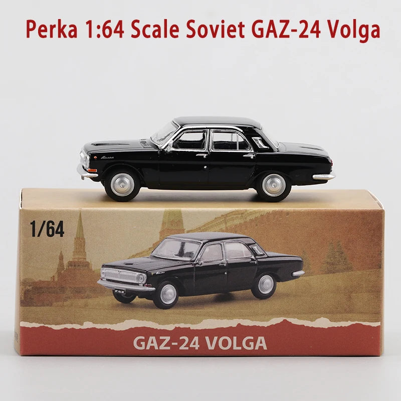 Perka Diecast 1:64 Scale Soviet GAZ-24 Volga Alloy Simulation Adult Car Model Collection Decoration Gift Toys Static Display