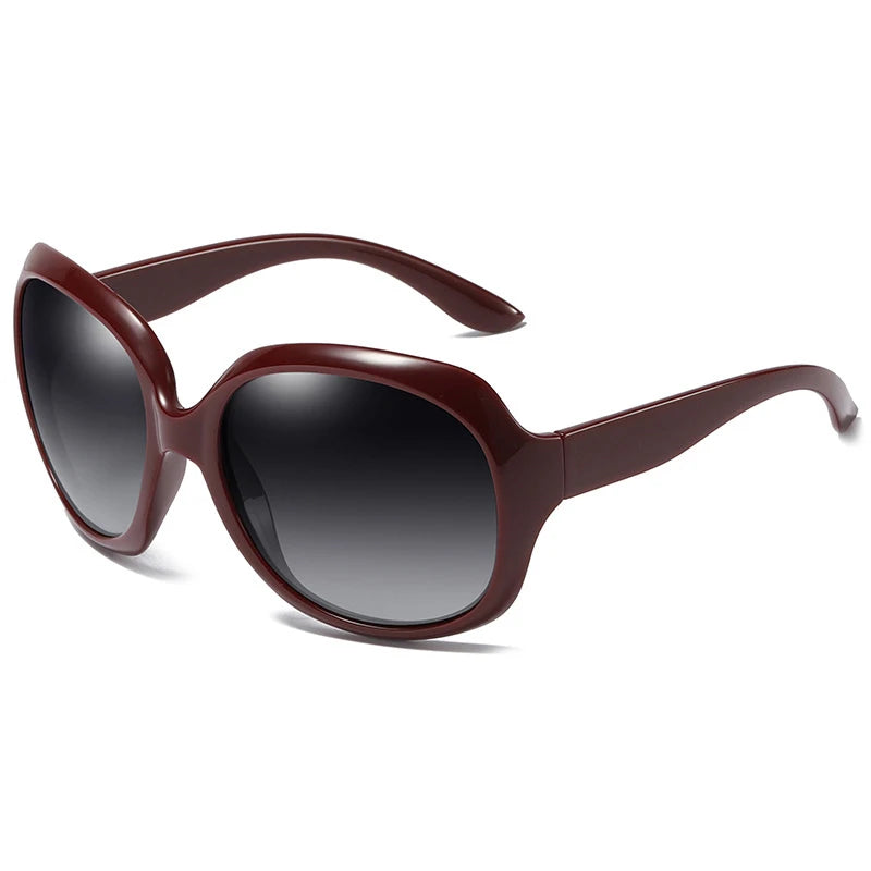 FUQIAN Brand Stylish Polarized Oversized Round Sunglasses for Women Simple Fashion Large Plastic Ladies Sunglasses UV400