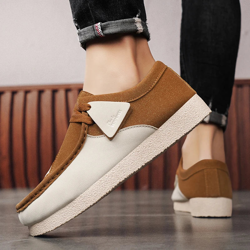 Novedad Zapatos casuales vintage de lujo para hombre, sin cordones, de gamuza, zapatillas de deporte, cómodos para caminar, zapatos náuticos para hombre, calzado masculino