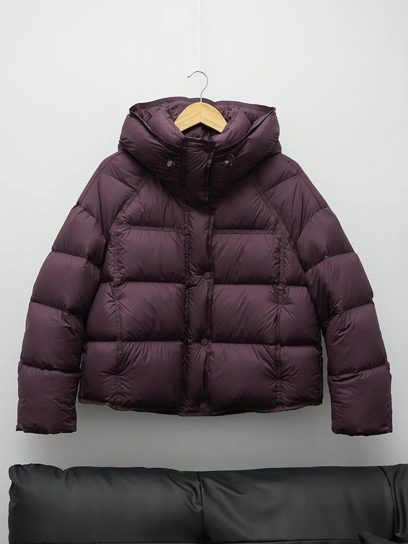 ZAROY Women's Winter Jacket Thicken Warm Hooded Cotton Parkas Korea Solid Versatile Casual Short Coat Snow Outwear