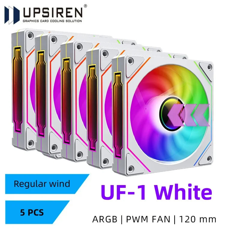 UPSIREN UF-1 PRISM 4 PRO ventilateur de châssis d'ordinateur 12 cm ARGB 4 broches PWM ventilateur de refroidissement silencieux 12 V grand Volume d'air 45.2CFM/600-1500 tr/min