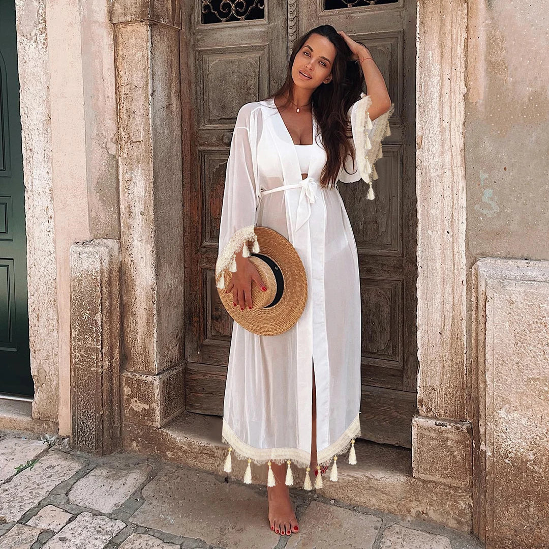 Blue Eyes Bikini Cover-Up, Tuniques de plage, Long Kaftan, Robe de plage, Sarong, Maillots de bain