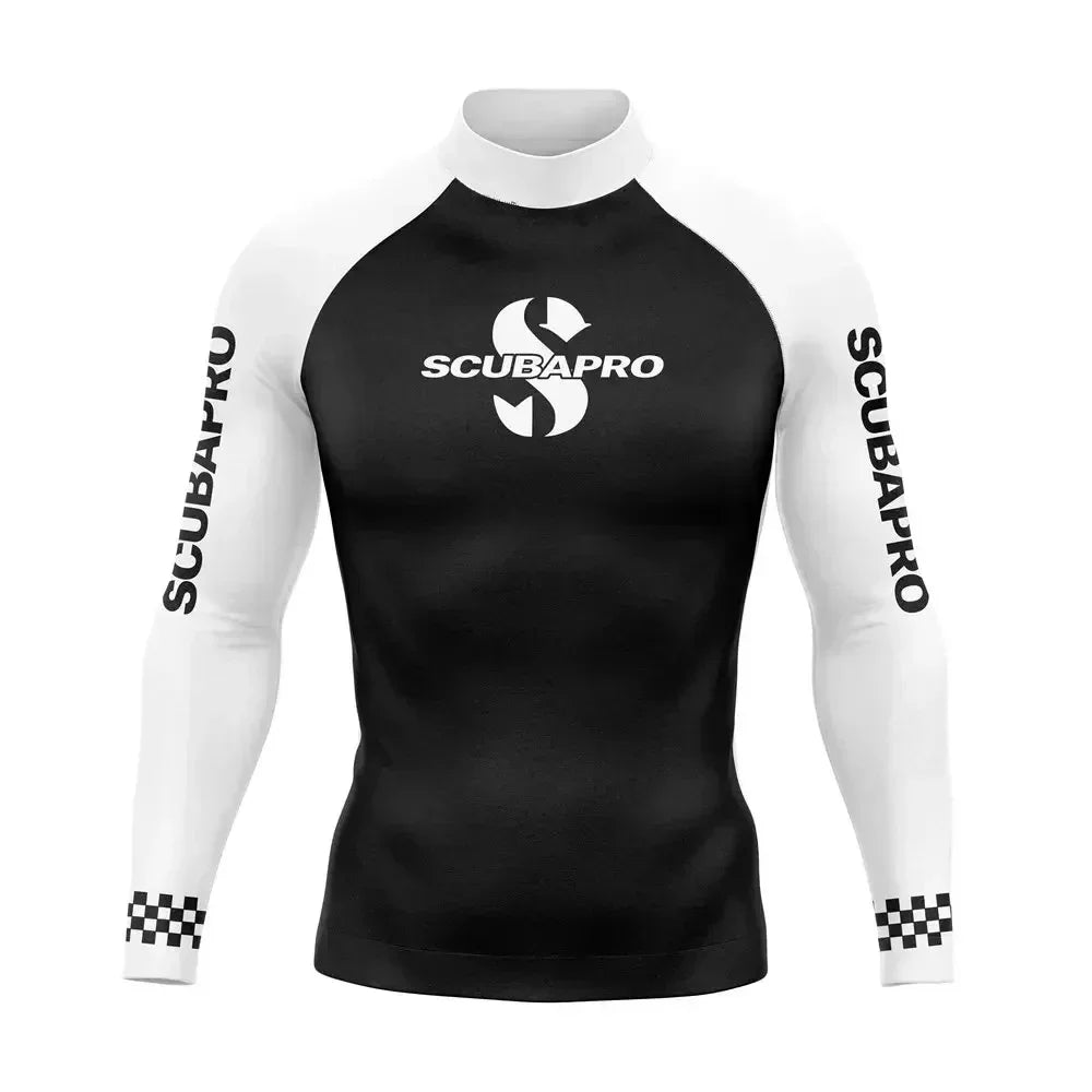 Men's Surf Wetsuit, UV Sun Protection, Long Sleeve Diving Suits, Quick Dry, Tight Sportswear for Swimming, Rash Guard