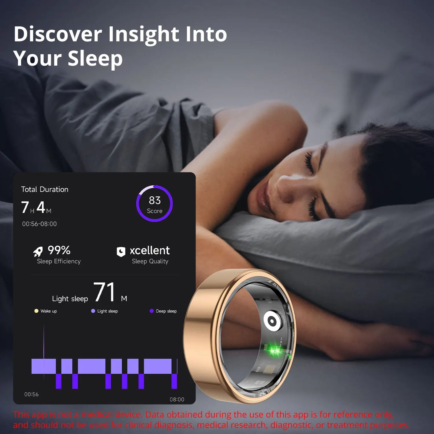 COLMI R02 – anillo inteligente con estuche de carga para hombres y mujeres, duración de la batería de 39 días, monitor de salud, resistente al agua 5ATM, 2024