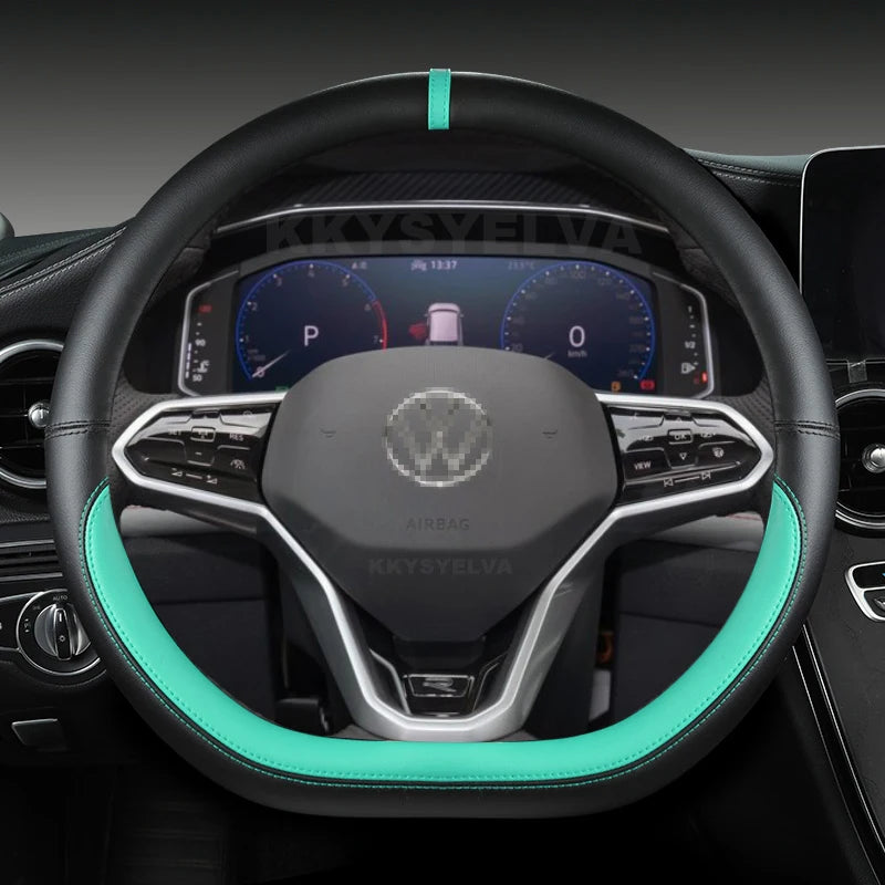 Housse de volant de voiture en forme de D — compatible plusieurs modèles 2015-2021