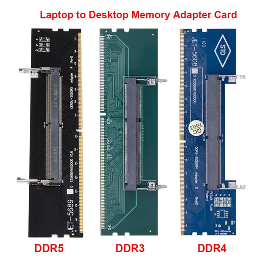 Carte adaptateur de mémoire pour ordinateur portable DDR3 DDR4 DDR5, carte SO-DIMM vers carte PC DIMM, mini connecteur de mémoire RAM