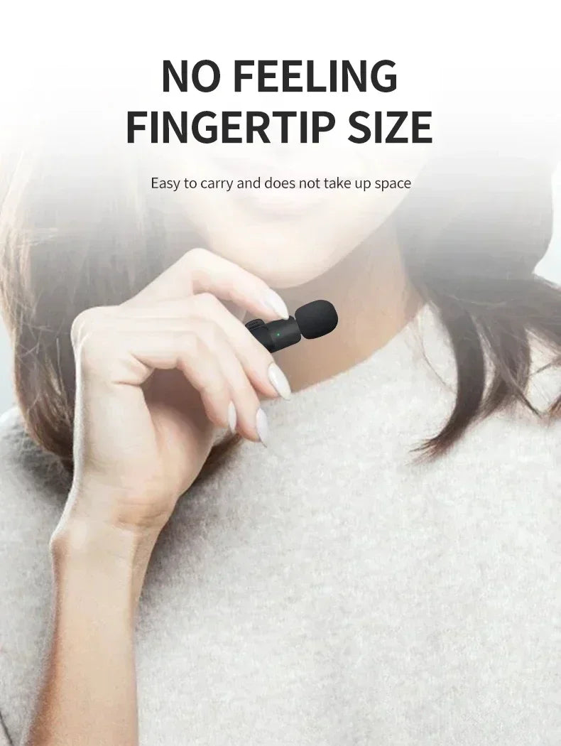 Micro Lavalier Sans Fil Portable — Enregistrement Audio/Vidéo, Streaming, Smartphones