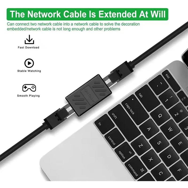 RJ45 Cat7 Cat6 Coupler, Ethernet Adapter, Gigabit Interface, Network Extension Converter, Female to Female Connector, Extension Cable