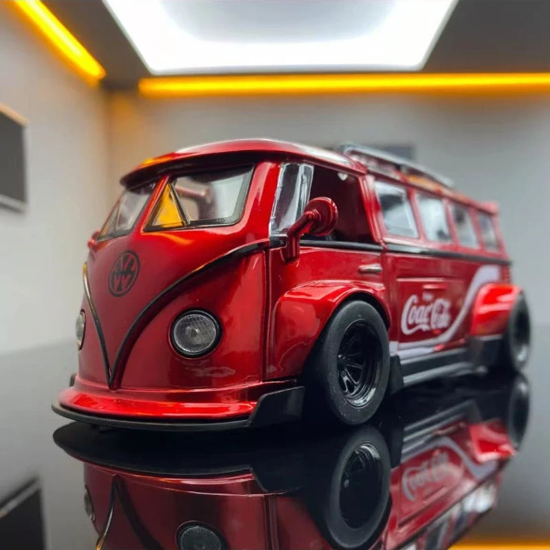 Modèle de Bus T1 1:32, son et lumière pour enfants, véhicule jouet moulé sous pression, décoration de maison, Voiture Miniature en métal