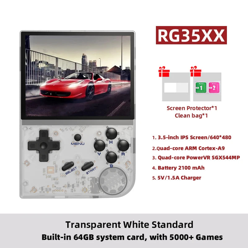 ANBERAlfred-Consola de juegos retro RG35XX Plus/RG35XX, pantalla IPS de 3.5", reproductor de videojuegos portátil Linux, compatible con salida HDMI-M de TVChancelor