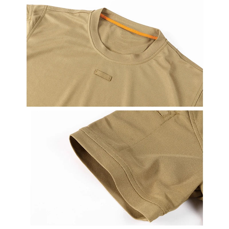 T-Shirt d'été à col rond pour hommes, séchage rapide, respirant, tactique, Camping, Trekking, randonnée, escalade, Sport à séchage rapide