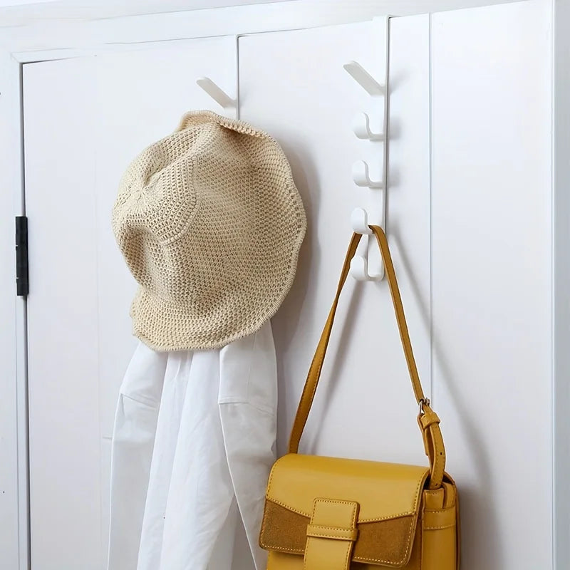 1 Piece Bedroom Door Hanger Clothes Hanging Rack Over the Door Plastic Home Storage Organization Hooks, Purse for Bags Rails