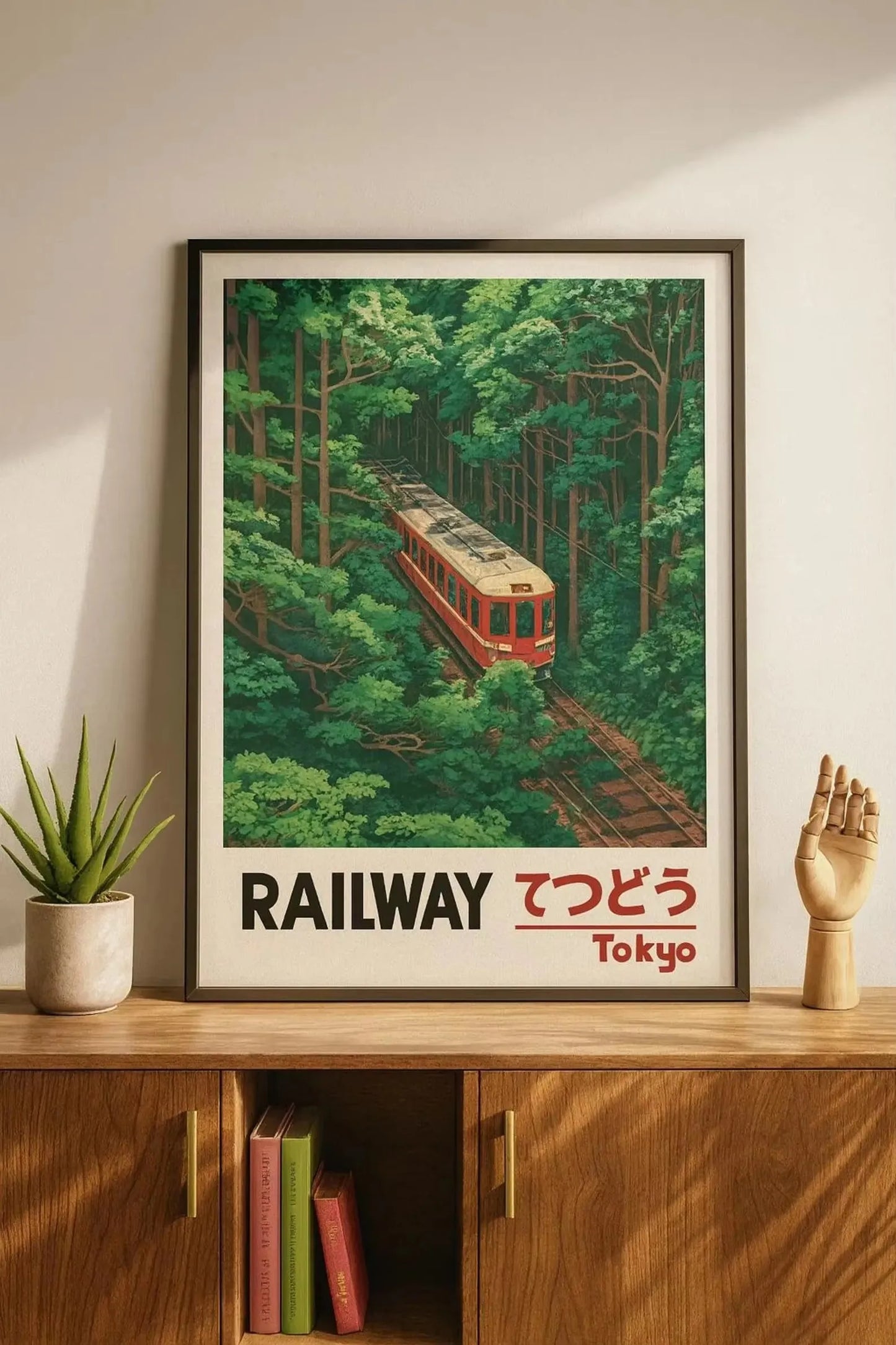 Lienzo impreso de paisaje japonés retro, arte asiático, póster de arte de pared de ferrocarril, sala de estar moderna, dormitorio, baño, decoración del hogar