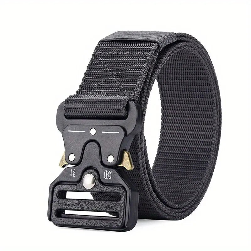 Cinturones tácticos multiusos para hombre, duraderos, diseño ajustable, para entusiastas de los deportes al aire libre, combina con jeans, para hombres y mujeres, 1 pieza/2 piezas