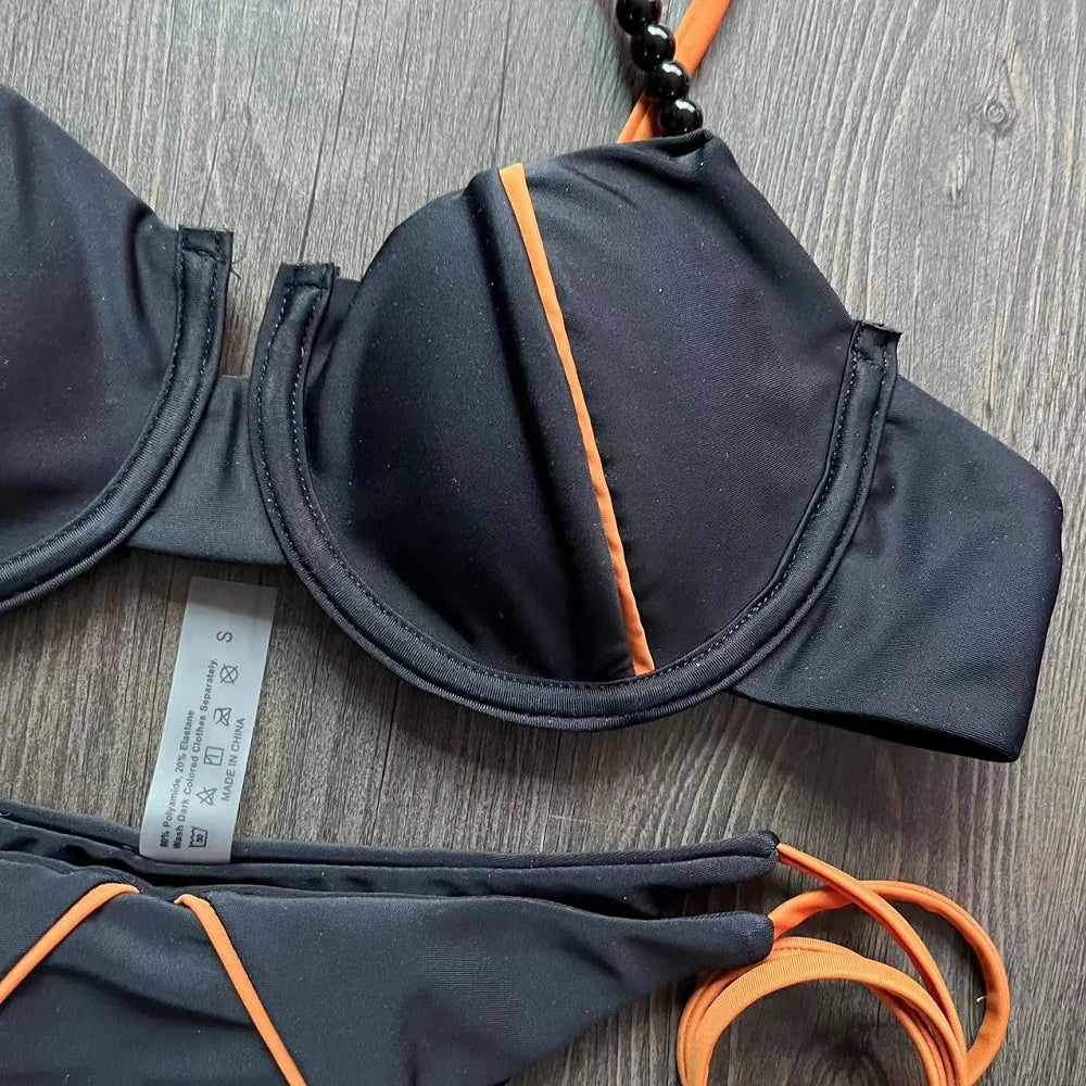RUOTONGSEPT nouveau Sexy Push up Bikini ensemble maillot de bain femmes taille basse maillots de bain pour femme deux pièces maillots de bain 2023 maillot de bain