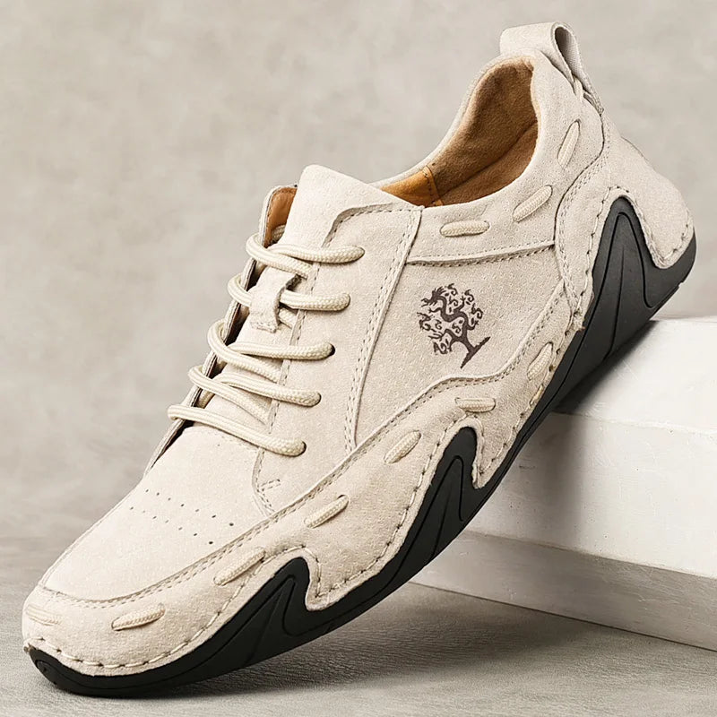 Zapatos casuales de cuero para hombre, zapatillas deportivas hechas a mano, mocasines transpirables, marca de lujo, zapatos náuticos, talla grande 38-48