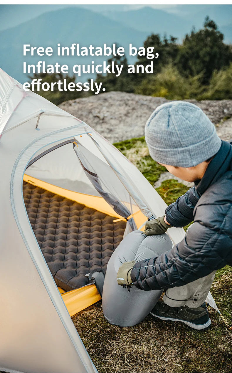 Naturehike 2026 Matelas de camping gonflable ultraléger, valeur R de 6,5, chaud pour l'hiver, épaisseur de 10 cm, tapis de couchage portable d'extérieur, lit d'air
