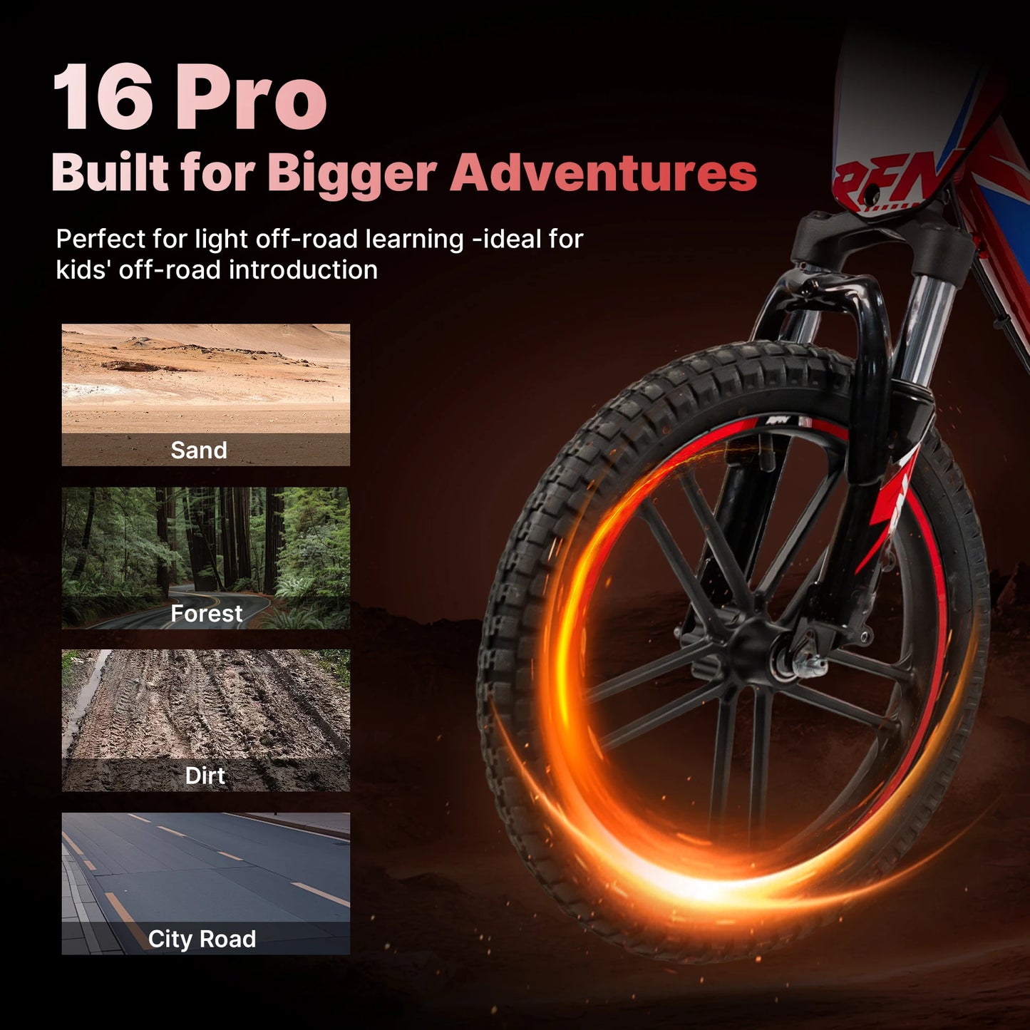 Moto Électrique Tout-Terrain Enfants 36V 500W — 18,6 mph 11,2 Miles 3 Vitesses 4-8 Ans