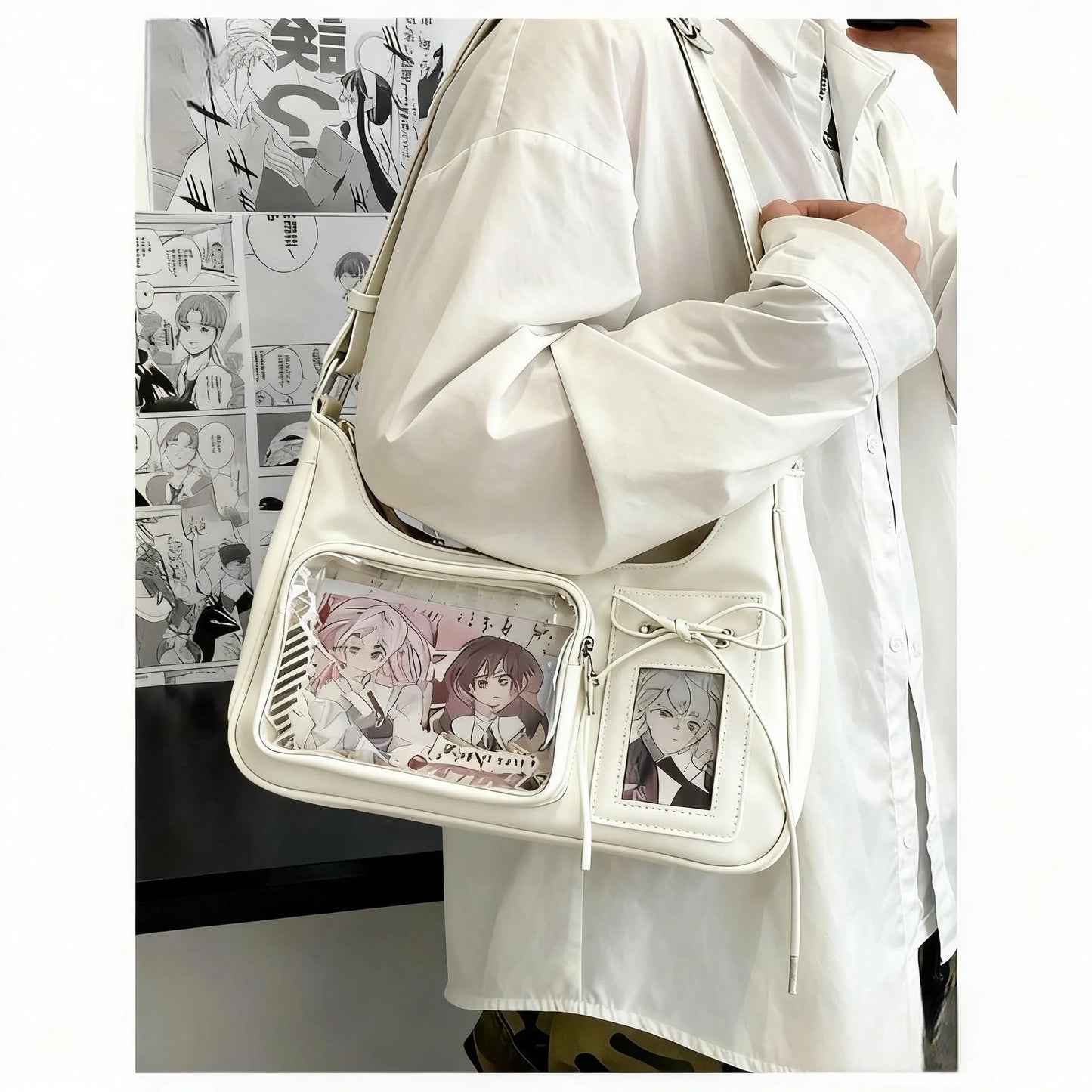 Y2k Harajuku bolso de hombro para mujer coreano transparente Ita bolso escolar bandolera japonesa diseñador Preppy bolso de mano