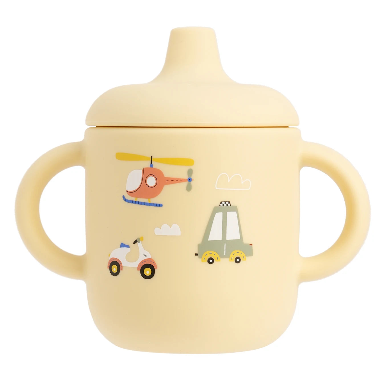 1 pieza taza de alimentación de silicona de dibujos animados para bebé, sin BPA, a prueba de fugas, taza de entrenamiento con mango, para viajes, apta para lavavajillas, artículos para bebé