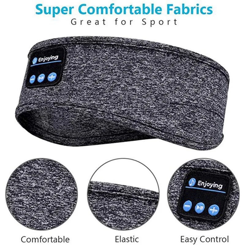Écouteurs sans fil Bluetooth, bandeau de couchage, casque de musique, doux, élastique, confortable, bandeau de sport, casque de musique