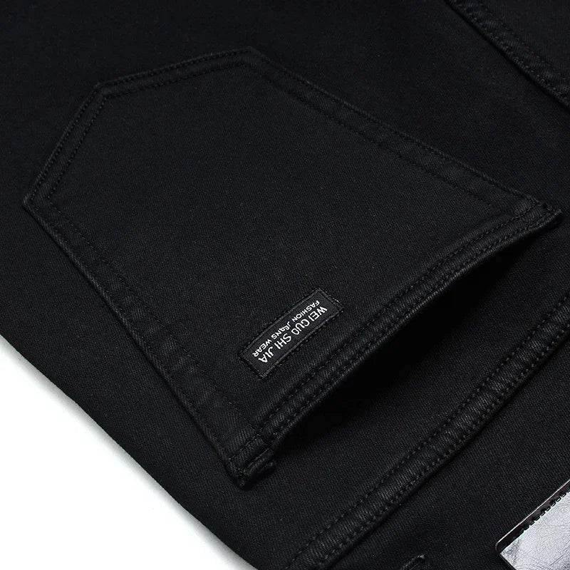Spring Autumn Men Classic Fashion Brand Jeans Man Male Soft Stretch Black Biker Masculino Denim Pants Men Overalls