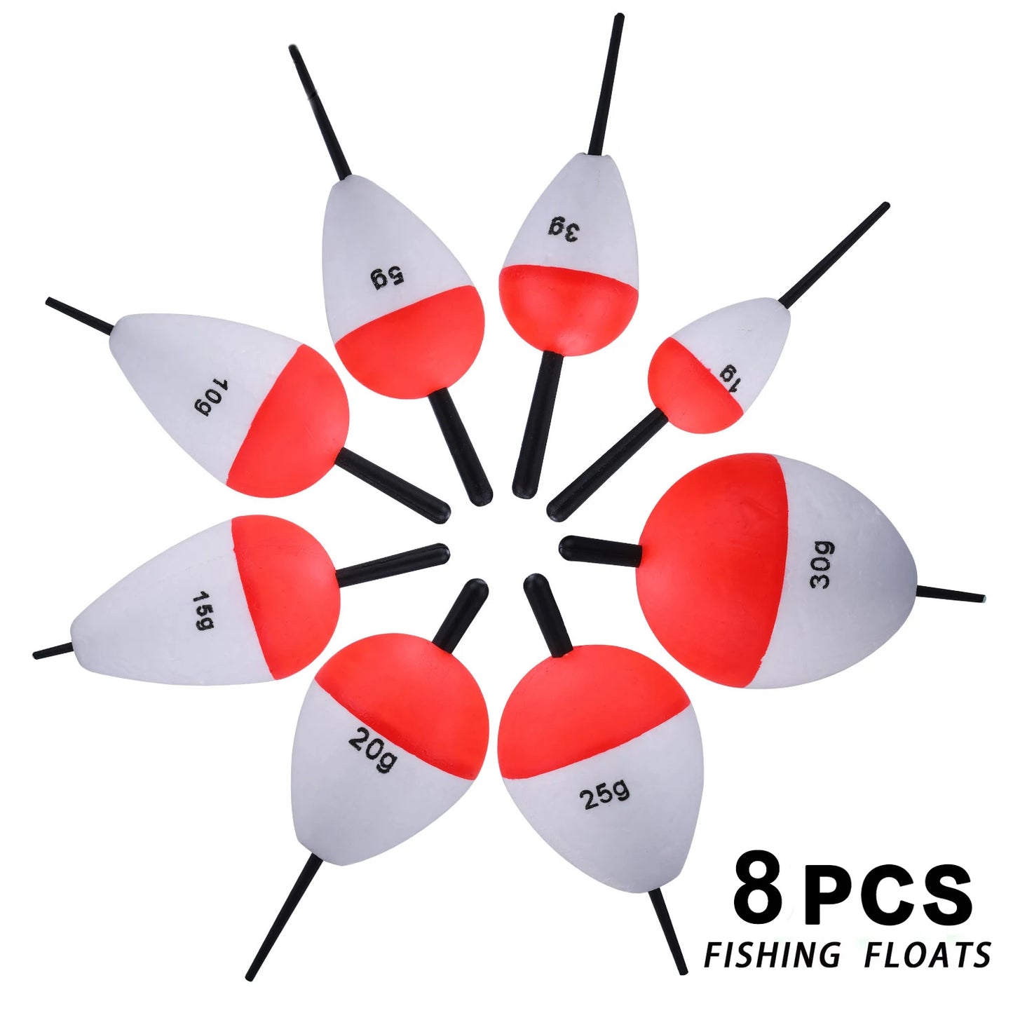 Sougayilang Kit de flotadores de pesca de 5/8 piezas, material EVA, accesorios de boya vertical profesional, flotador de pesca