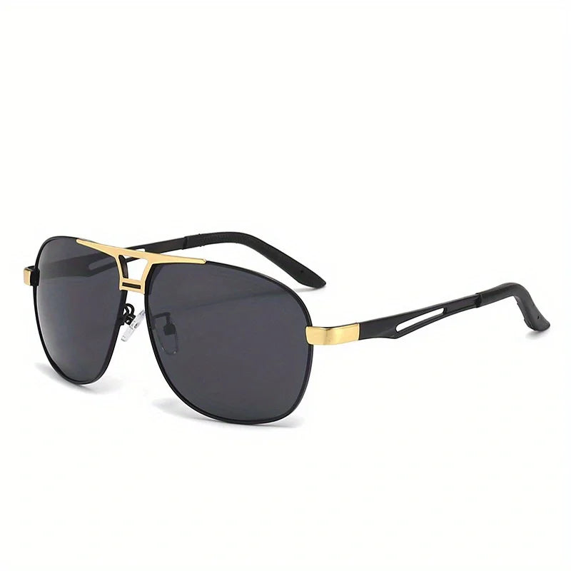 Gafas de sol degradadas de moda para hombre, montura grande, piloto, diseño antideslumbrante, gafas de sol para hombre UV400