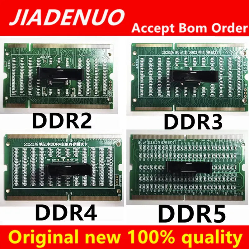 Carte de test d'analyseur de diagnostic SDRAM SO-DIMM, carte de test LED pour ordinateur portable, testeur de connecteurs de mémoire DDR2 DDR3 DDR4 DDR5