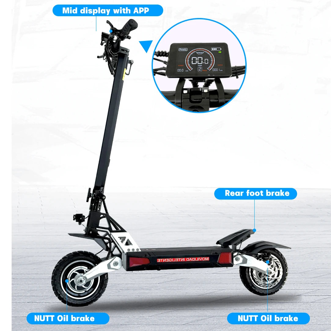 Patinete todoterreno de aleación de aluminio para adultos, patinete eléctrico plegable con doble suspensión, 52V, 30ah, almacén UE/EE. UU./Reino Unido