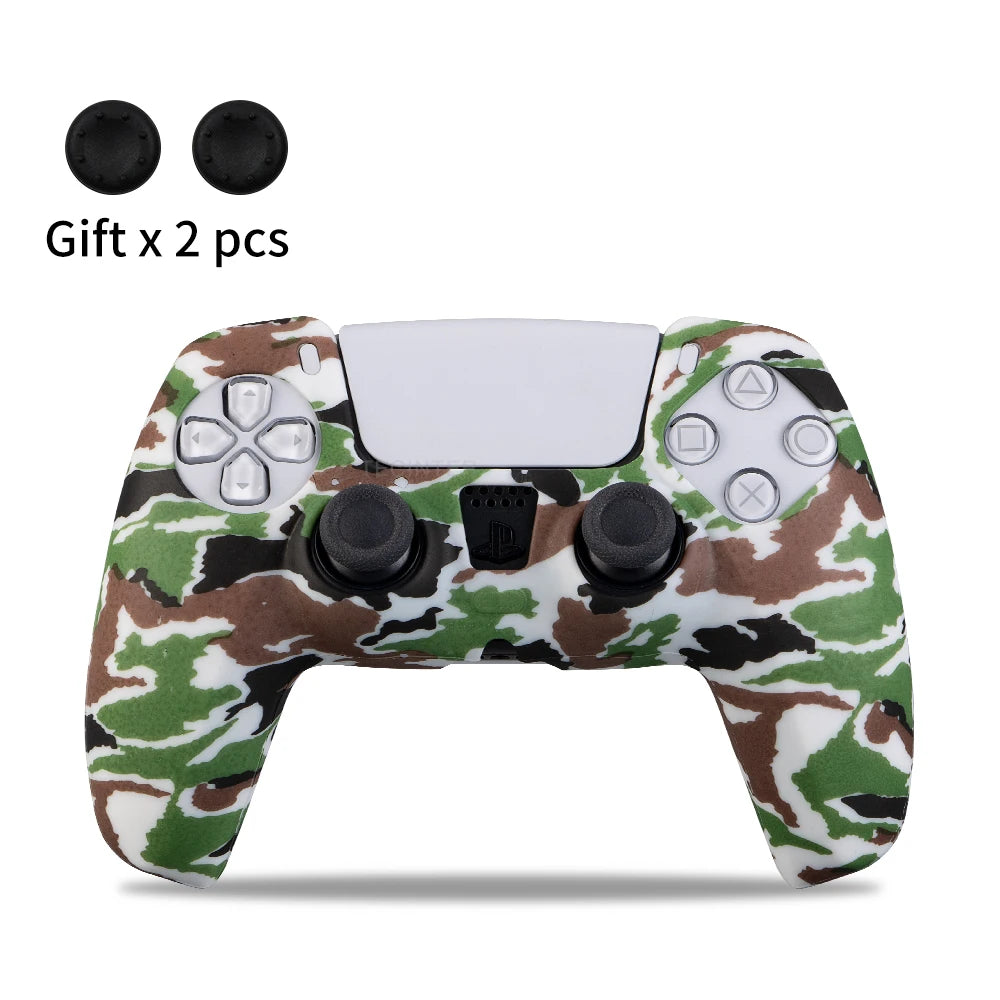 Funda protectora de silicona para controlador de PS5, accesorios de controlador de PS5, estuche de goma para controlador de PS5 Slim, JoysUniverse, tapas de agarre para pulgar