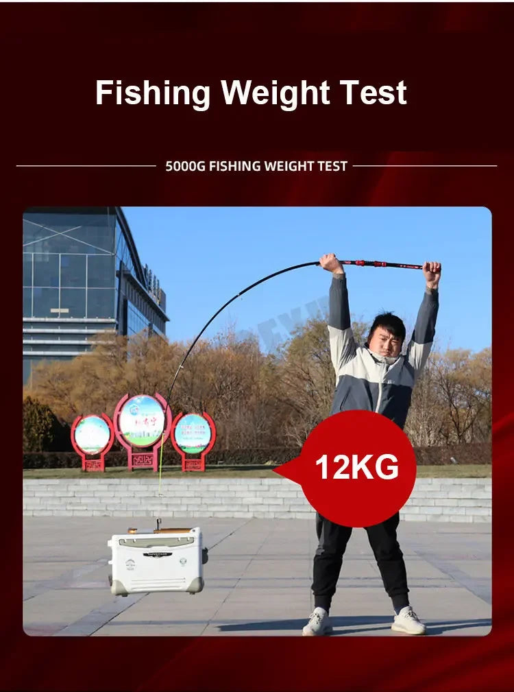 Canne à pêche Portable 2.1-4.5M siège de roue mobile canne à pêche télescopique en Fiber de carbone robuste voyage bateau de mer canne à pêche de roche