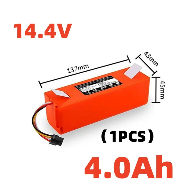Batería de repuesto para aspiradora Robot Xiaomi Roborock S55 S60 S65 S50 S51 S5 MAX, piezas S6, 14.4V, 12800mAh