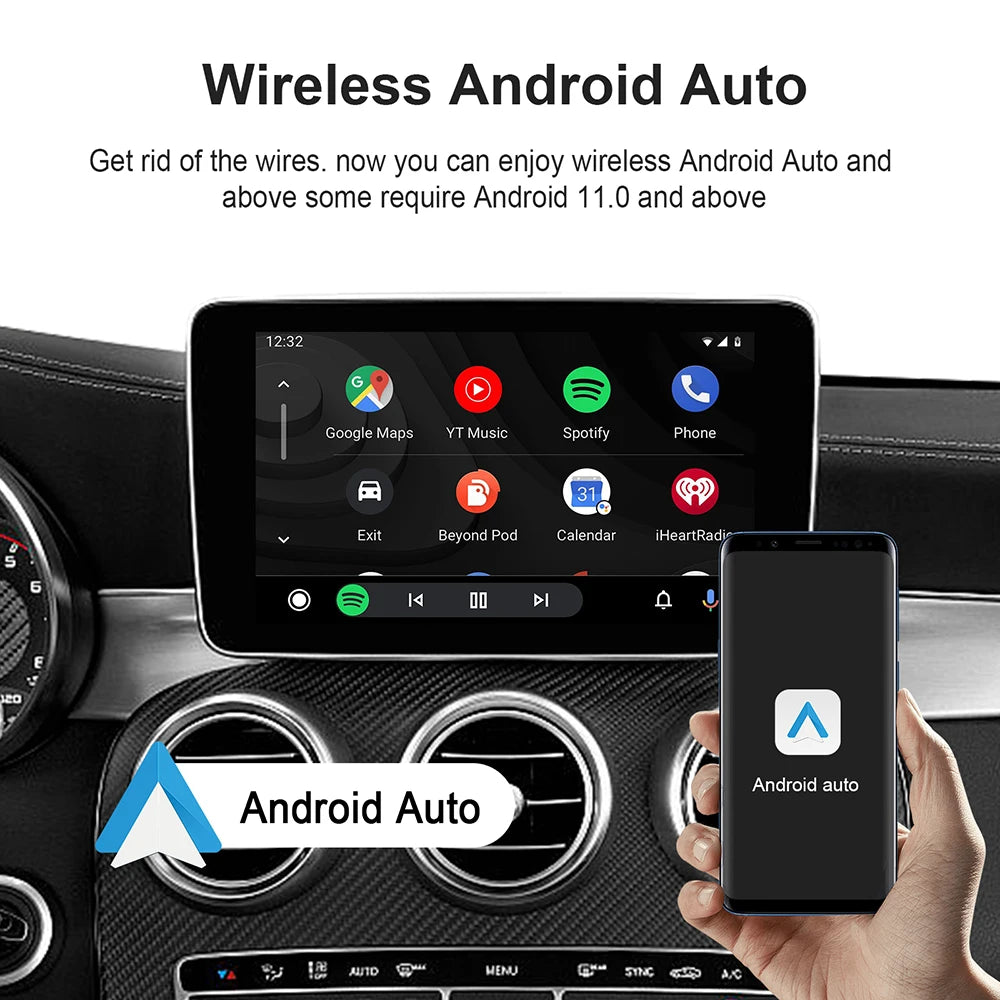 Adaptador inalámbrico 3 en 1, Android 13, AI Carplay, Android Auto, OEM, con cable a caja inalámbrica CarPlay, rápido, alérgico, prometedor Netflix