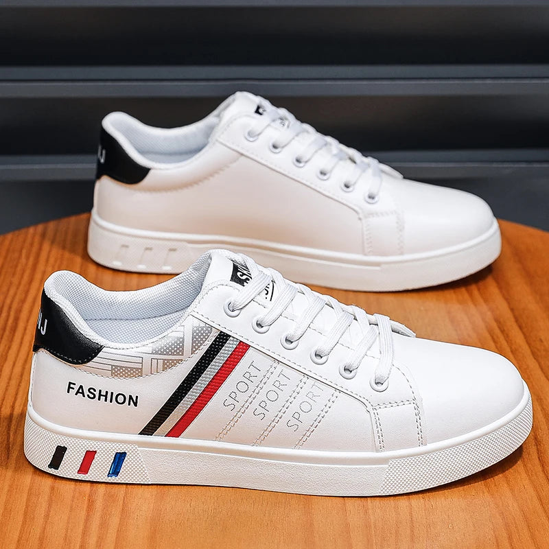 Zapatos de hombre primavera, zapatos clásicos nuevos, zapatos de hombre de moda, versátiles, de talla grande, zapatos blancos, zapatillas de suela gruesa, zapatillas casual
