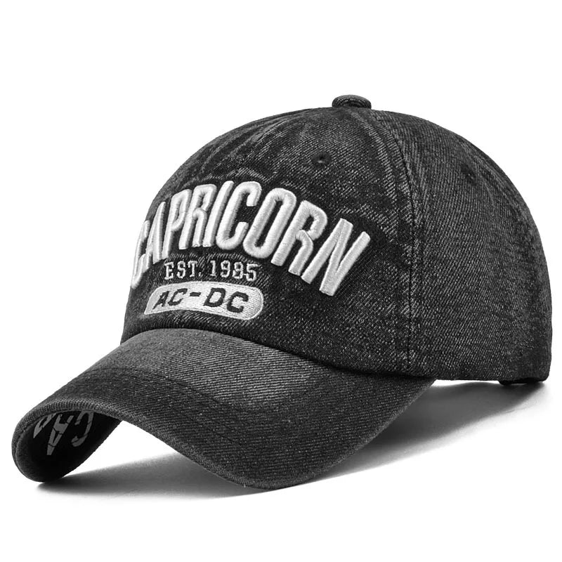 Casquette de baseball en denim pour hommes et femmes — lettres brodées, sport été, hip hop, unisexe, 2024