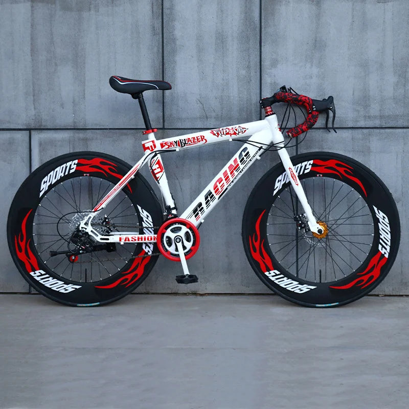 Vélo de Route 700x23-25C Acier — Frein À Disque 24 Vitesses