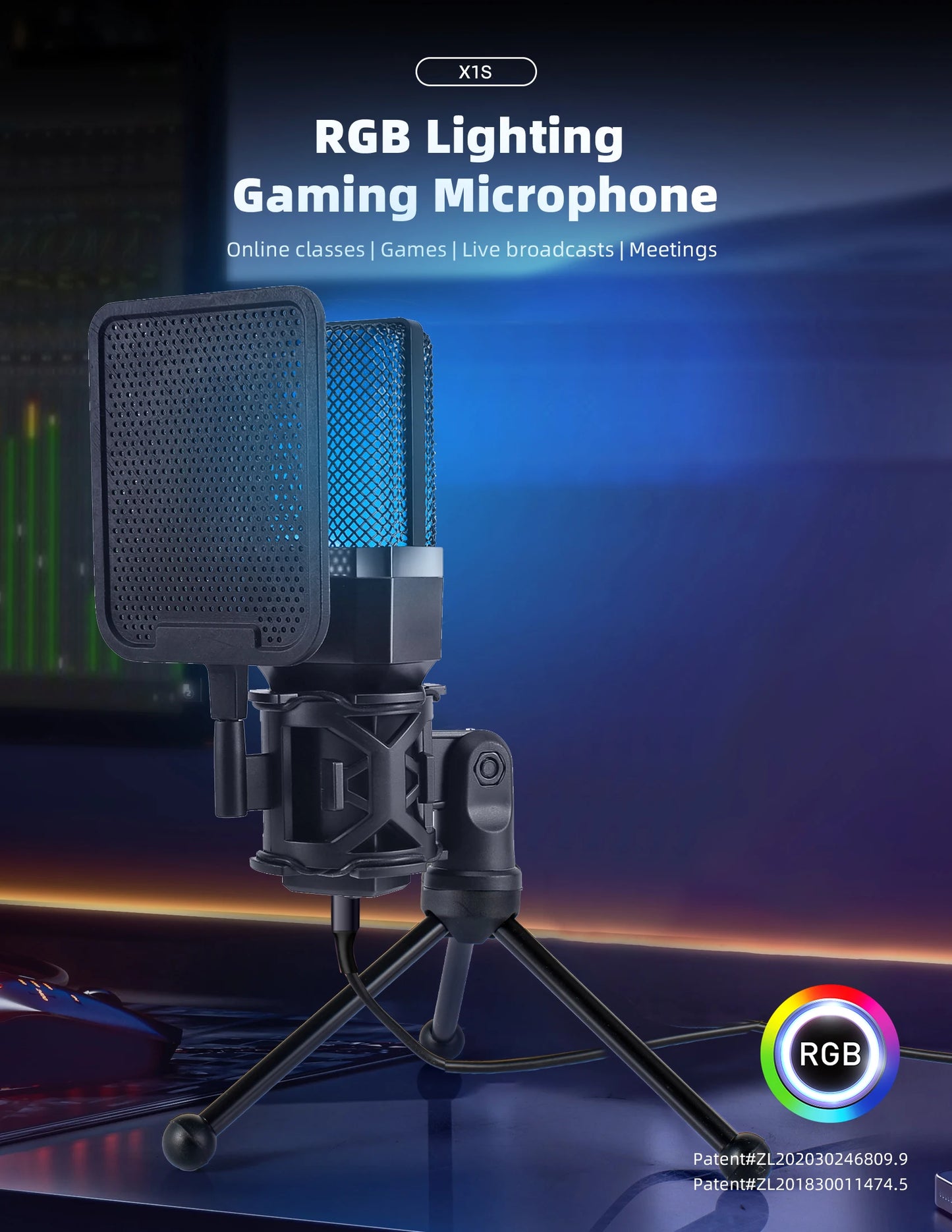 Microphone USB à condensateur pour gaming et podcast – Micro filaire pour PC, streaming et karaoké