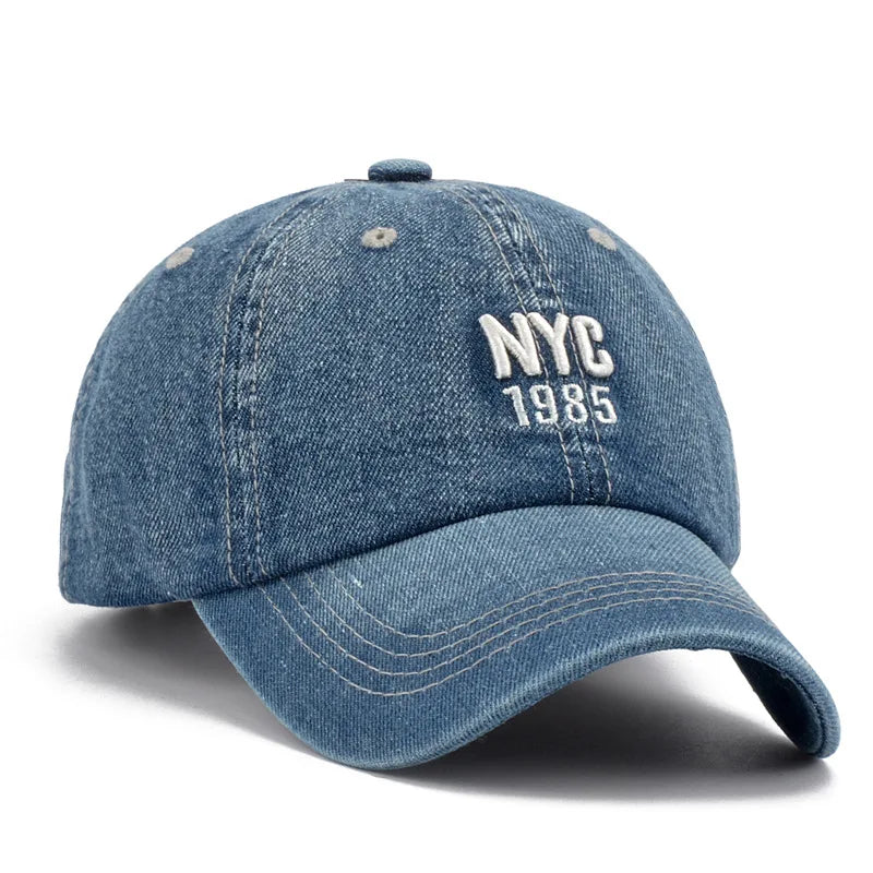 Casquette de baseball en denim pour hommes et femmes — lettres brodées, sport été, hip hop, unisexe, 2024