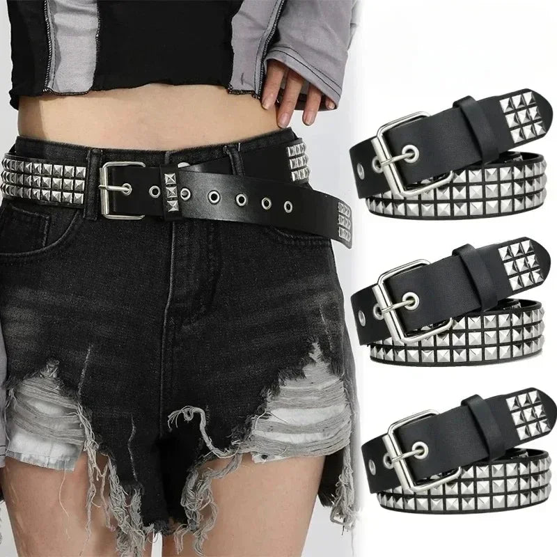 Cinturón remache de tendencia cinturón de metal pesado cinturón de hombres mujeres discoteca Punk Rock Style cinturón de jeans cinturón Y2K cinturón de moda decoración cinturón de mujer
