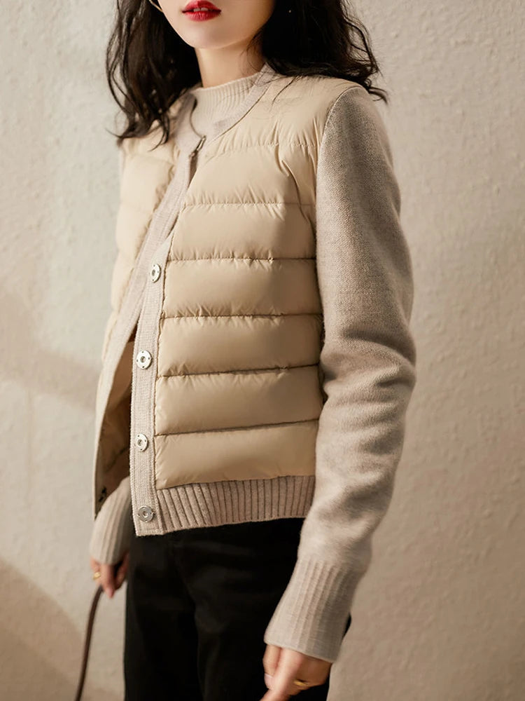 2025 Winter Patchwork Parka Women Down Jacket Ultra-Light Warm Casual Coat Female Oversized Down Outerwear