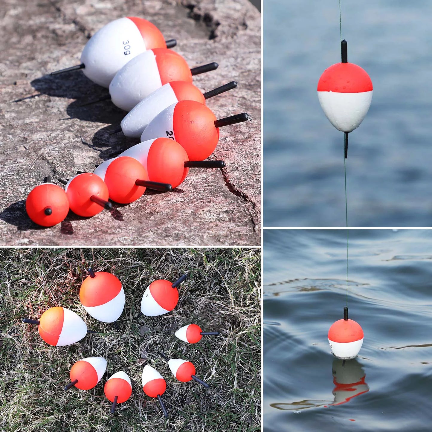 Sougayilang Kit de flotadores de pesca de 5/8 piezas, material EVA, accesorios de boya vertical profesional, flotador de pesca