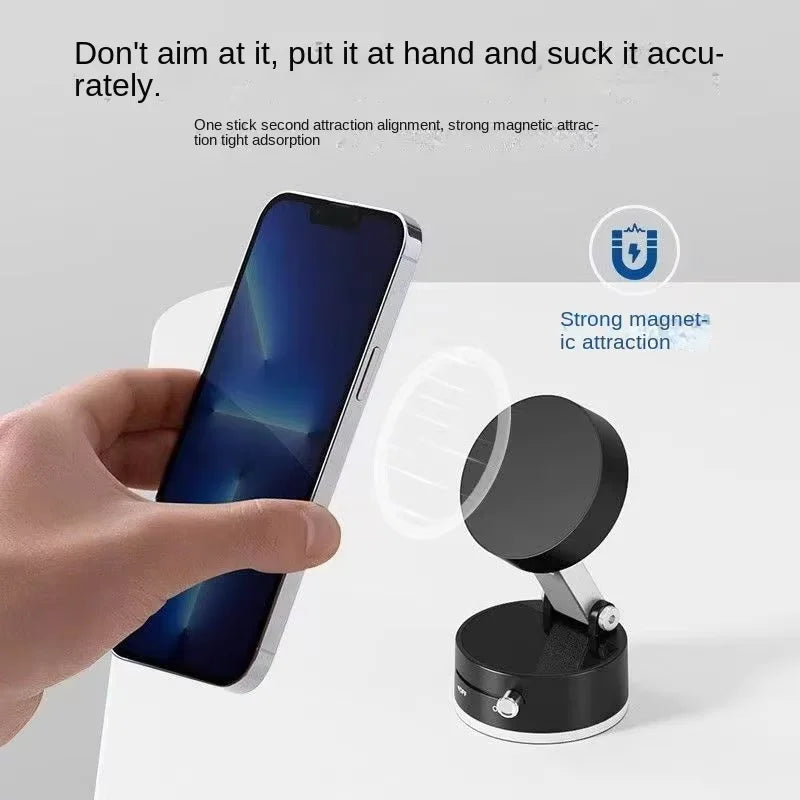Support de téléphone portable magnétique pour voiture, adsorption sous vide, nouvelle ventouse magnétique rétractable pliable, portable, pour la maison et le bureau, 2025