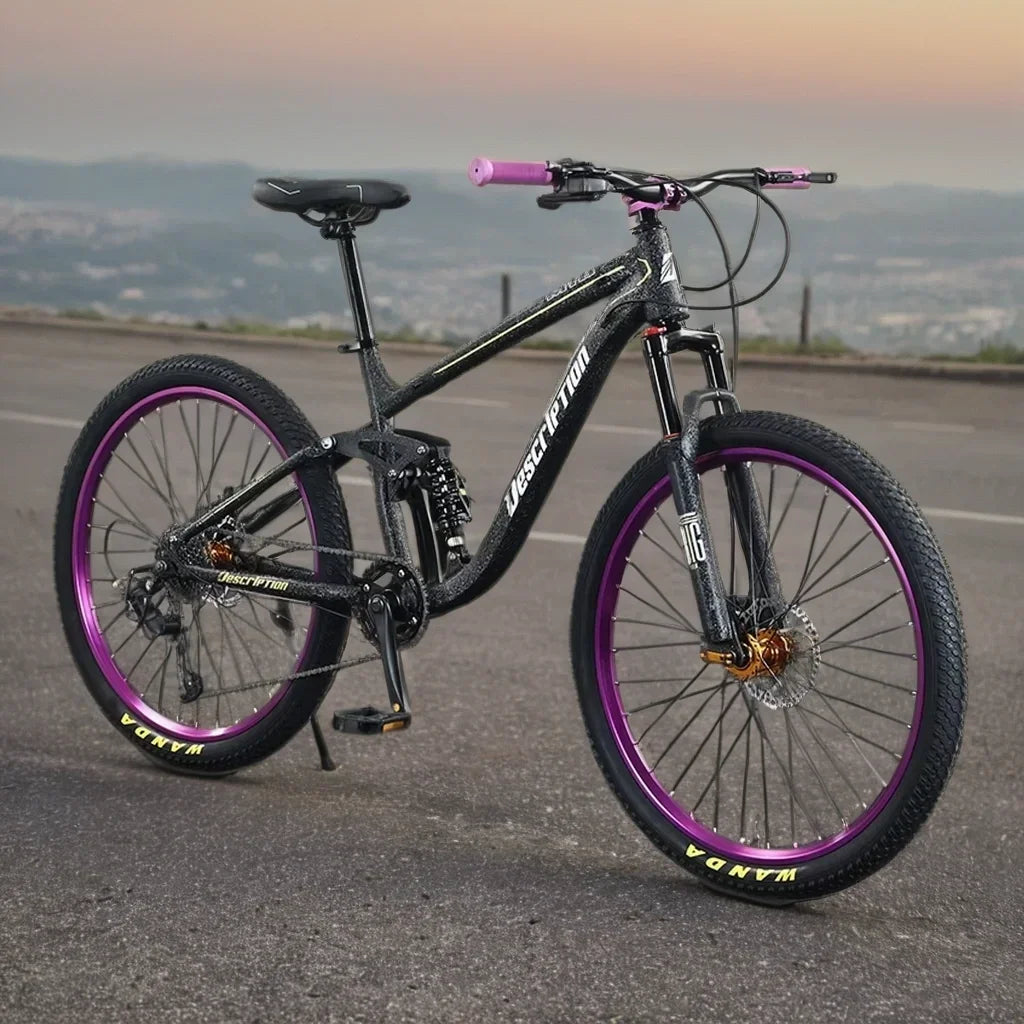Bicicleta de montaña de 27,5 pulgadas, suspensión total, MTB de 9/10 velocidades, bicicleta de cross country, frenos de disco hidráulicos, absorción de impactos, descenso