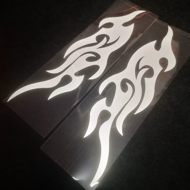Motorcycle Flame Reflective Stickers, Self-Adhesive Cool Fire Strip, Modified Decals, Motorcycle Body Decoration, Car Supplies