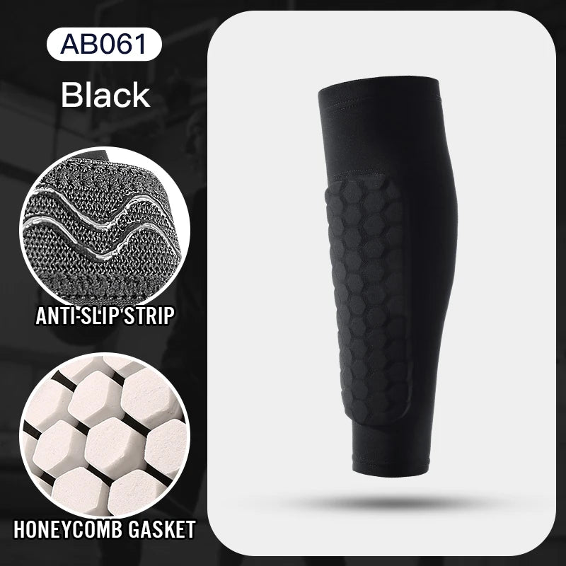 Manchon de Compression Mollet Football — Protège-Tibia Mousse & Coussin Nid d’Abeille