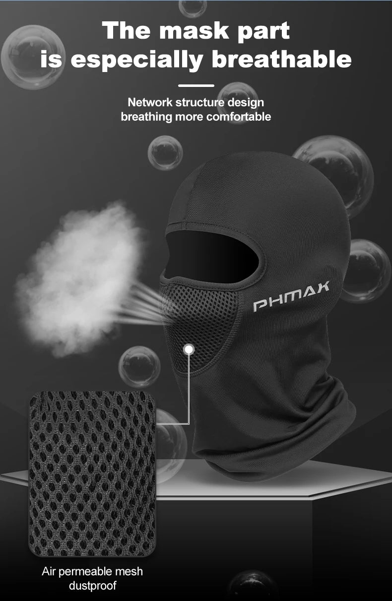 PHMAX Mascarilla de montar para motocicleta, protección contra el viento y el calor, transpirable, máscara facial completa, pasamontañas, sombrero, bufanda, gorra, moto, motociclista, gorra de viento