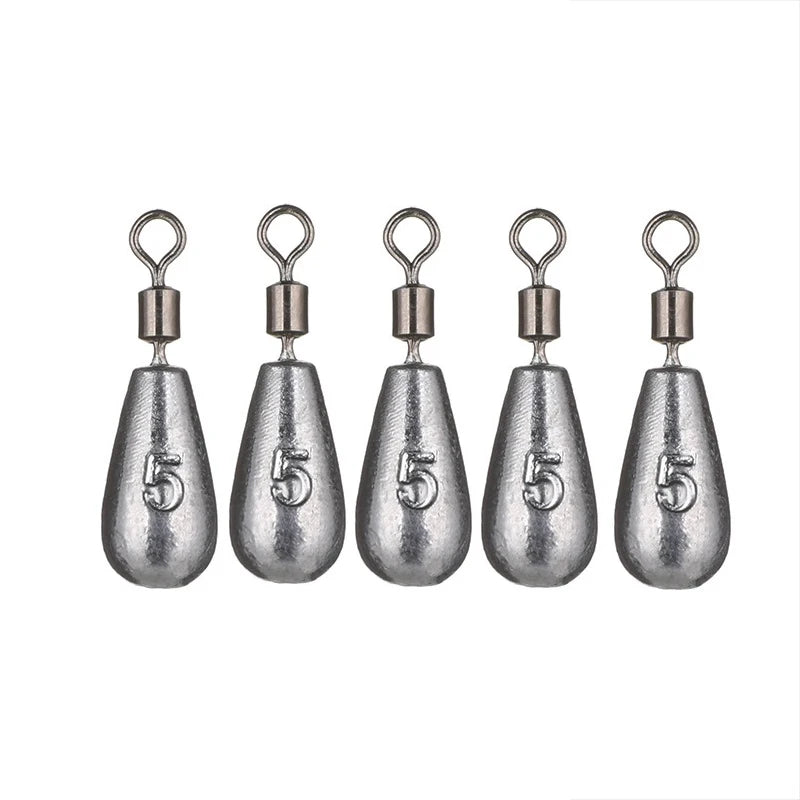 Poids en forme de goutte d'eau pour la pêche à la carpe, accessoire pour appât, 3.5g, 5g, 7g, 10g, 14g, 20g, lot de 5 pièces